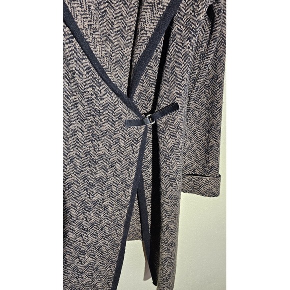 Chiaramente Made In‎ Italy Wool Long Herringbone Cardigan Sz M Old Money Classy - Picture 4 of 12